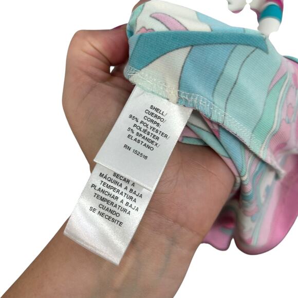 Retro Resort‎ Print Dress Sabrina Blue 2X Floral Swirl Y2K Statement - Picture 6 of 8